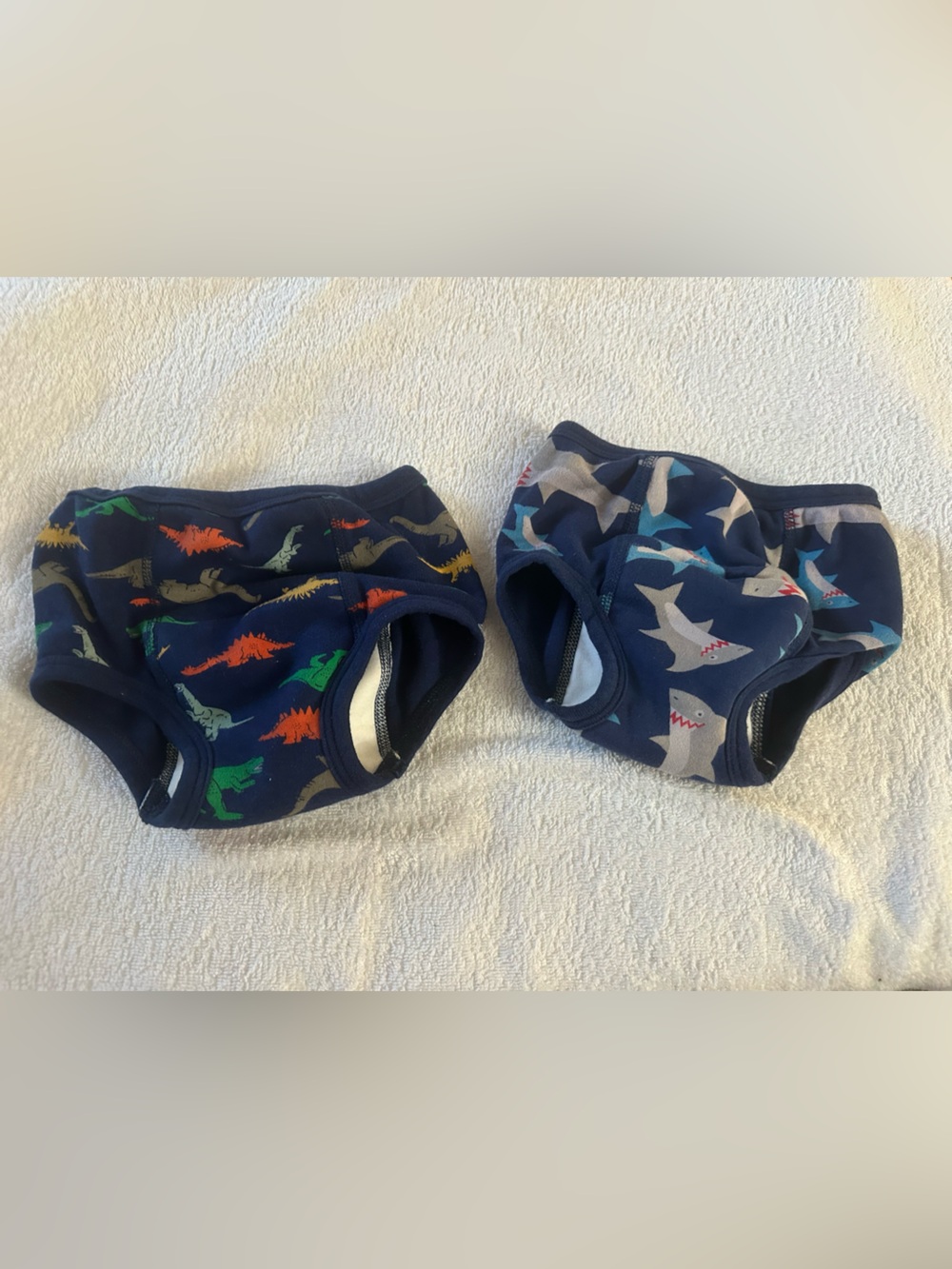 Underwear for Potty training. Navy Dinosaur & Shark Nappy - 2 Pack